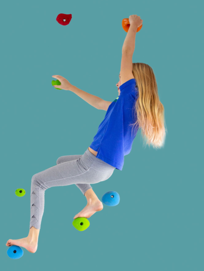 Indoor rock wall holds for kids designed for safe climbing and play activities at home or in gym environments