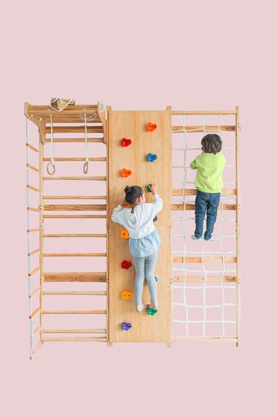 Toddler sensory playroom essentials featuring durable climbing elements for active and developmental play.