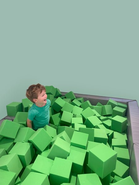 Toddler tumble mats in designer colors and soft foam blocks for safe and creative play spaces