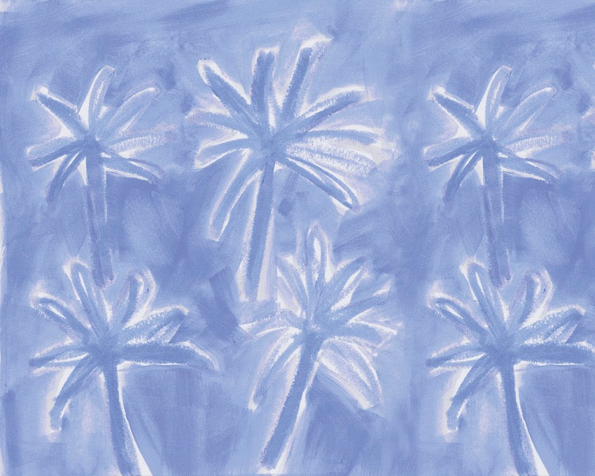 Blue Palm Tree Wallpaper for Bedrooms + Playrooms | Tropical Palm Wallpaper