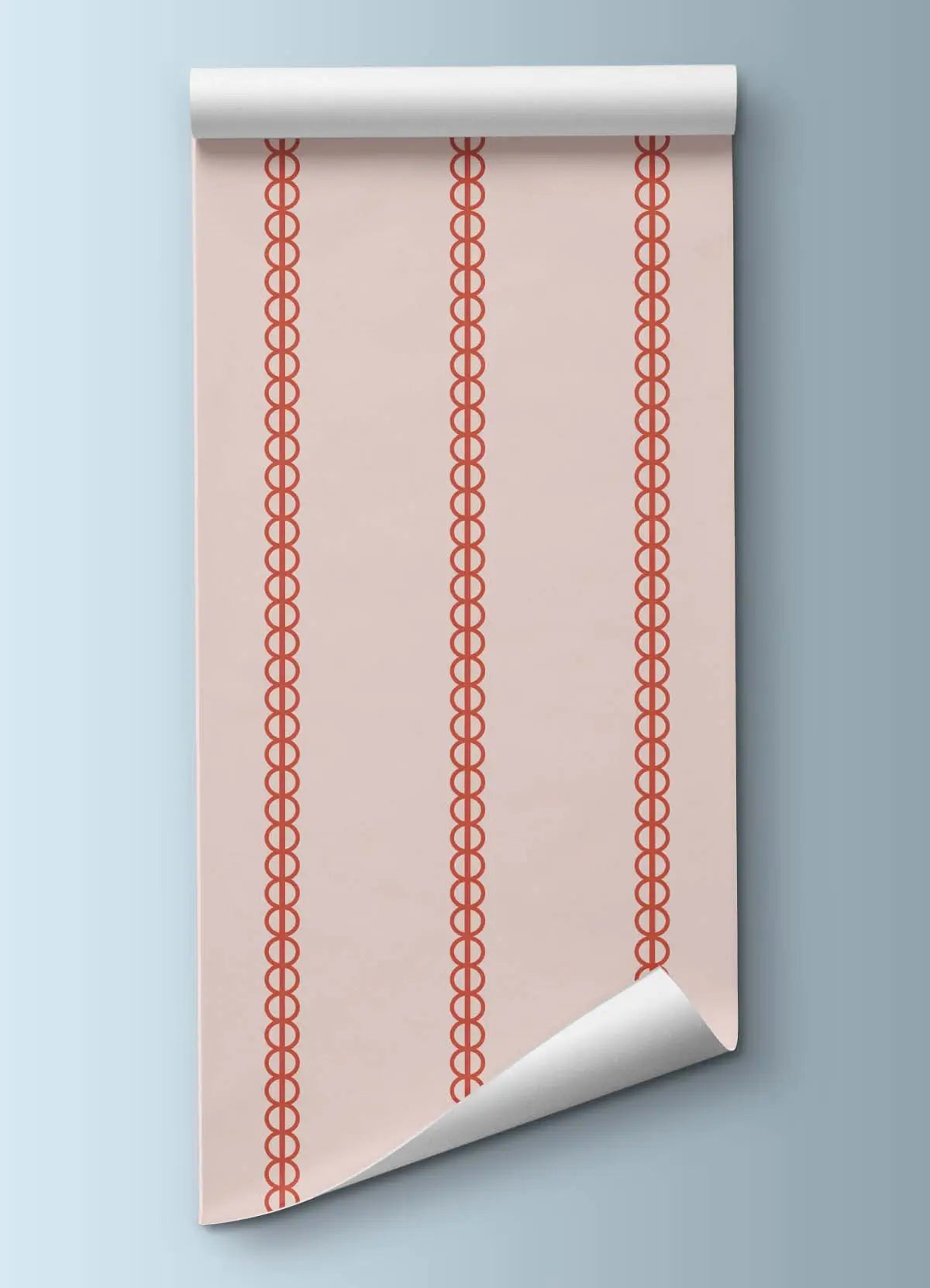 Red Ornamental Stripes Wallpaper