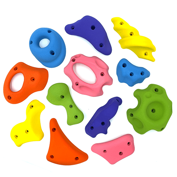 Colorful Chunky Monkey Rock Wall Holds | Bolt On OR Screw On - Smart Playrooms