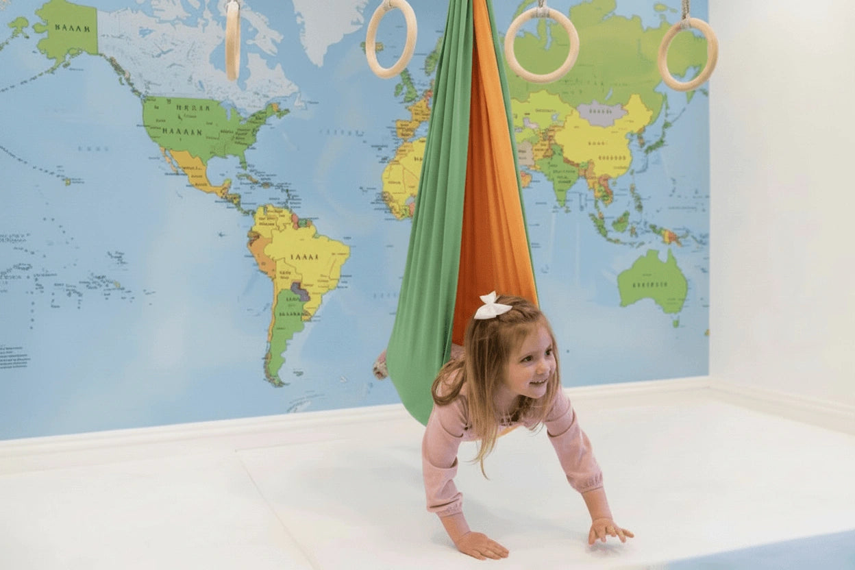 Kids Sensory Indoor Swing | Adjustable Cotton or Lycra Therapy Swing