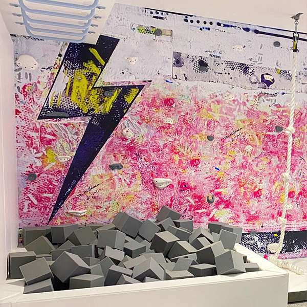 Shazam lightning bolt wallpaper featuring a vibrant design with bold colors and patterns for dynamic spaces