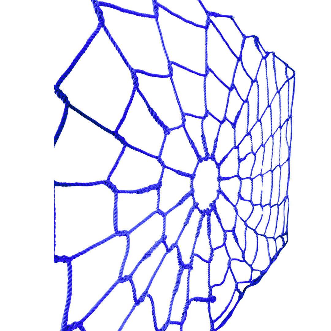 Blue spider web climbing net for playroom offering fun and safe climbing activities