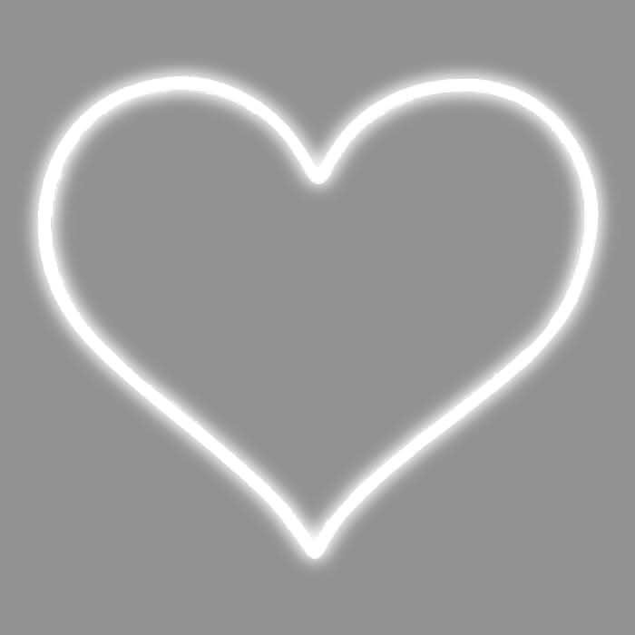 Sweet heart neon sign in bright white light ideal for home or party décor