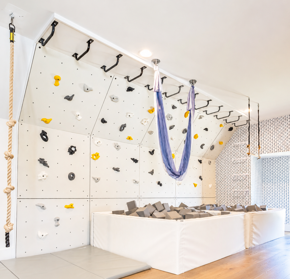 Designing Playrooms with Slanted Ceilings: How We Include Monkey Bars, Swings, and More