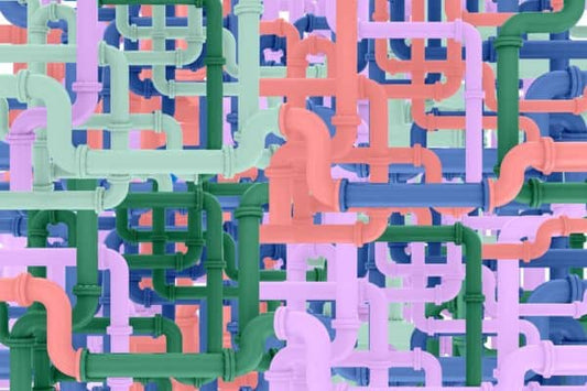 Pipeline wallpaper for playrooms featuring colorful pipes.