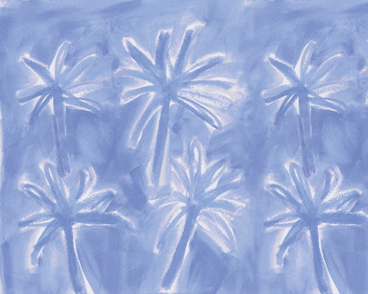 Blue Palm Tree Wallpaper for Bedrooms + Playrooms | Tropical Palm Wallpaper