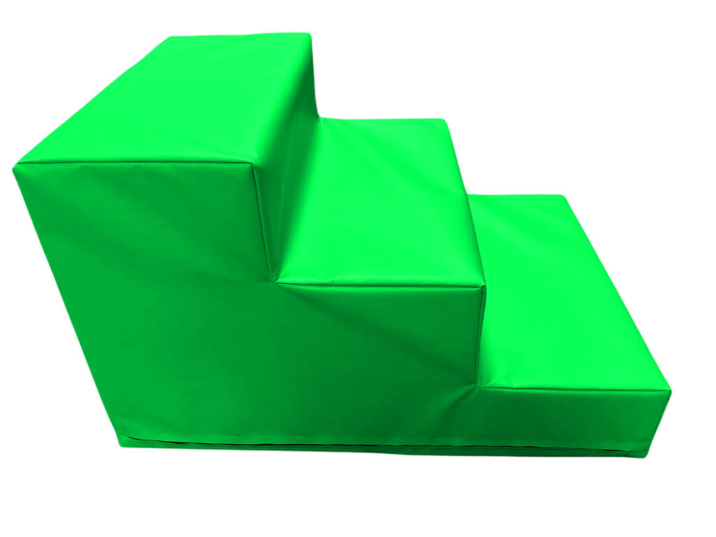Green AK Athletics soft play stairs for toddlers, perfect for safe climbing and play activities