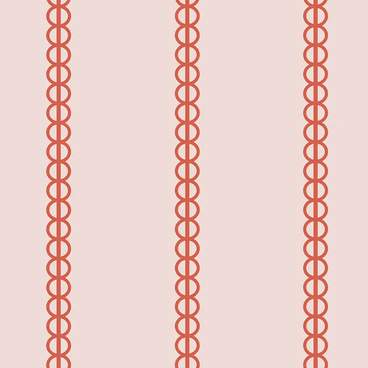 Red Ornamental Stripes Wallpaper