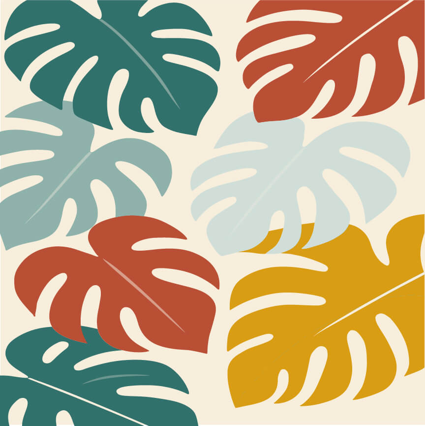 Palm Leaf Ceiling Paper Rusty