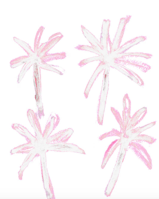 Palm Tree Wallpaper [white/pink]