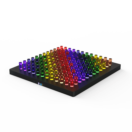 Colorful Mini Lite-Brite board for kids featuring vibrant pegs for creative design and play