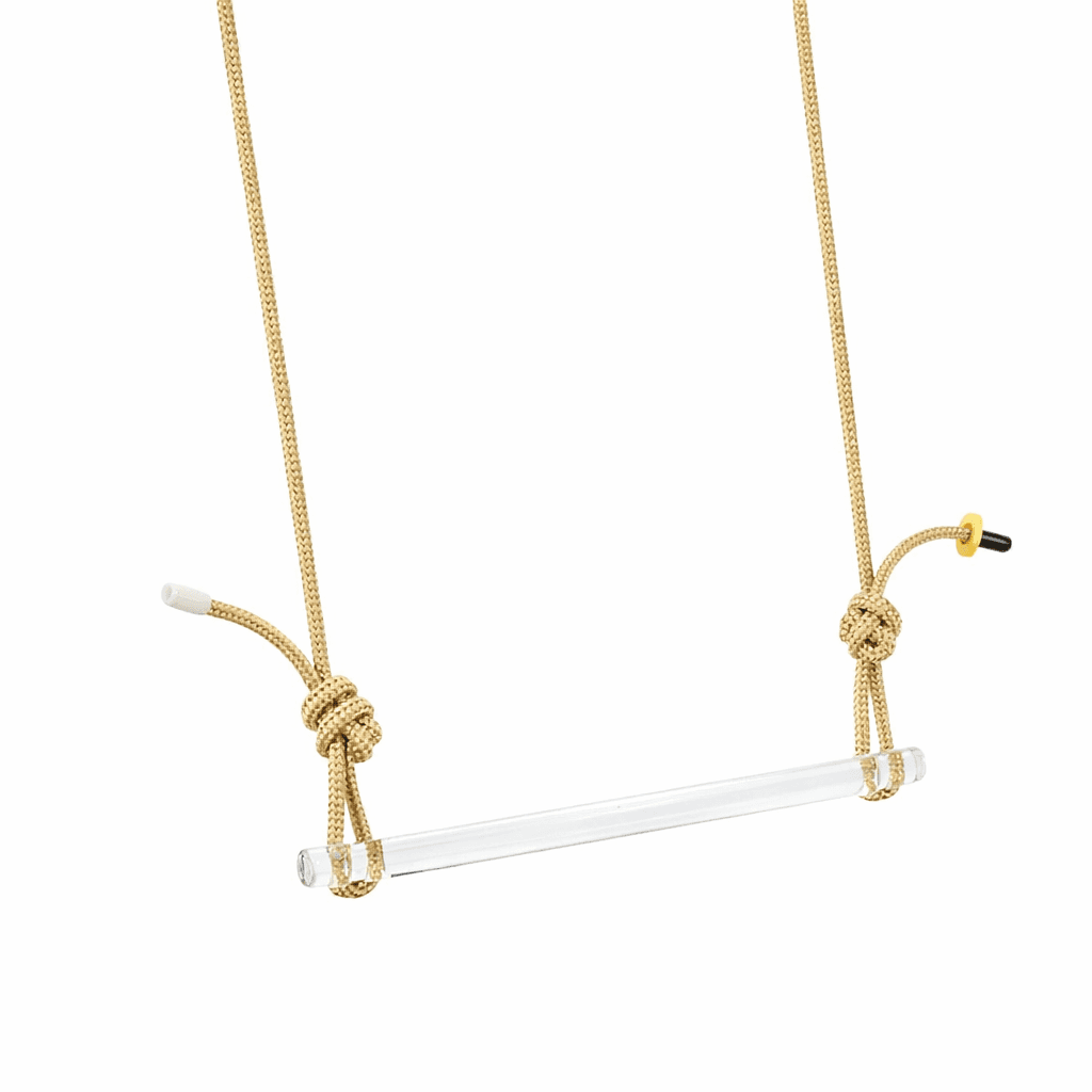 Gabriela designer popsicle trapeze swing with clear bar and durable rope for stylish outdoor fun
