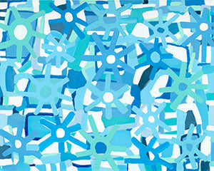 Blue Green Sunflower Wallpaper for Kids Rooms | Botanical Floral Wallpaper