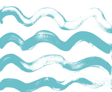 Turquoise Waves Wallpaper for Bedrooms + Playrooms | Ocean-Inspired Wallpaper