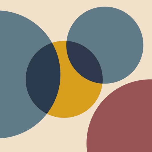 Sur La Mur abstract bubble ceiling wallpaper featuring colorful geometric circles on a light background