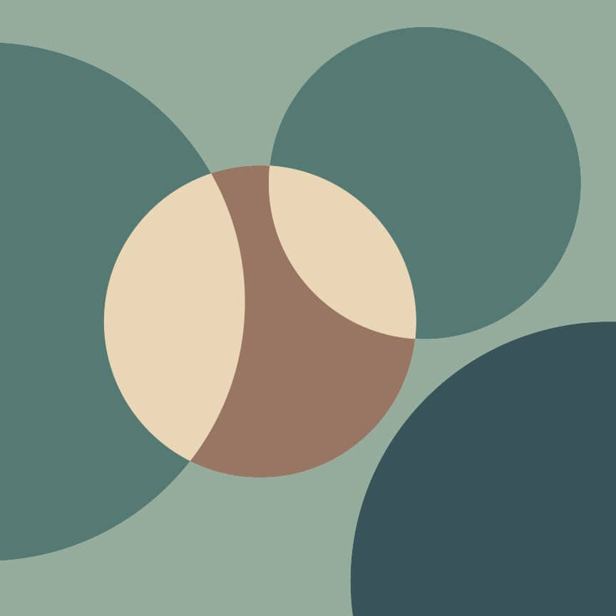 Sur La Mur abstract bubble ceiling wallpaper featuring colorful geometric circles in soft tones