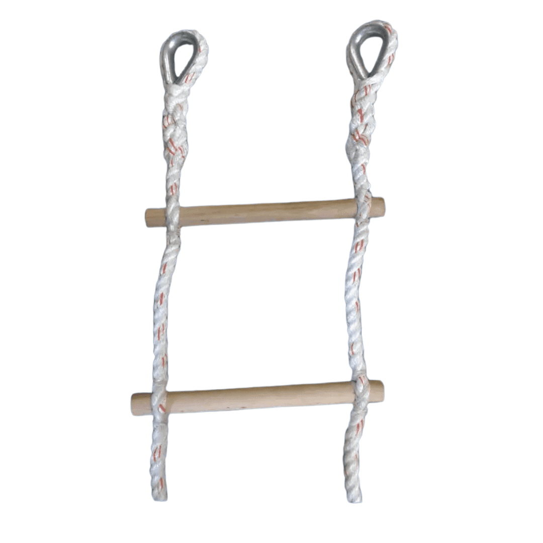 Jammar anchored rope ladder for kids with sturdy wooden rungs for safe climbing adventures