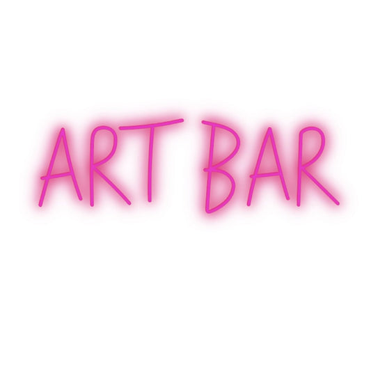 Bright pink art bar neon sign for creative spaces and vibrant decor