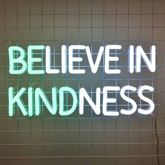 Brite Lite Tribe Be Kind Neon Sign in Bright Colors for Inspirational Home Decor