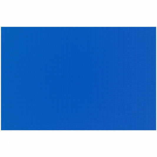 Bright blue brick building board for kids designed for creative STEM activities and building projects