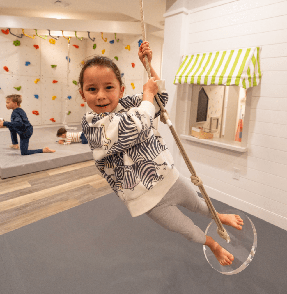 Gabriela designer indoor swing for kids in a playroom, enhancing fun and active play