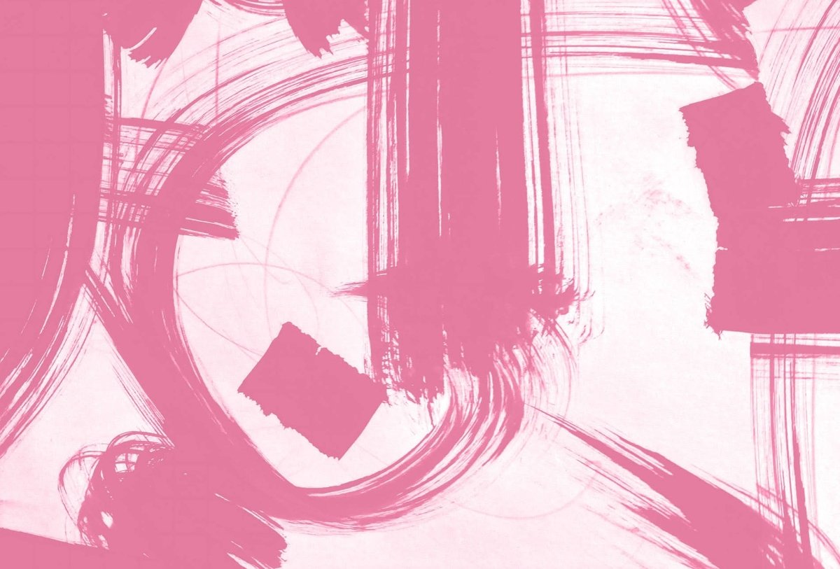 Cara Saven educational playroom wallpaper featuring abstract pink brush strokes for a vibrant decor