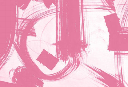 Cara Saven educational playroom wallpaper featuring abstract pink brush strokes for a vibrant decor