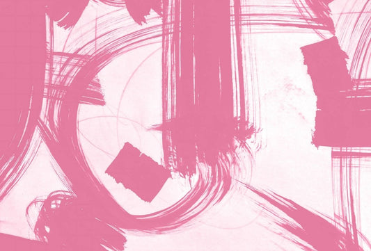 Cara Saven educational playroom wallpaper featuring abstract pink brush strokes for a vibrant decor