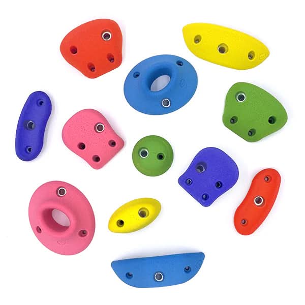 Exclusive Designer Colorful Smooth Move Rock Wall Holds | Bolt on AND Screw On - Smart Playrooms