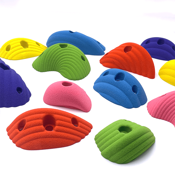 Exclusive Designer Colorful Wave Rock Wall Holds | Bolt On AND Screw On - Smart Playrooms