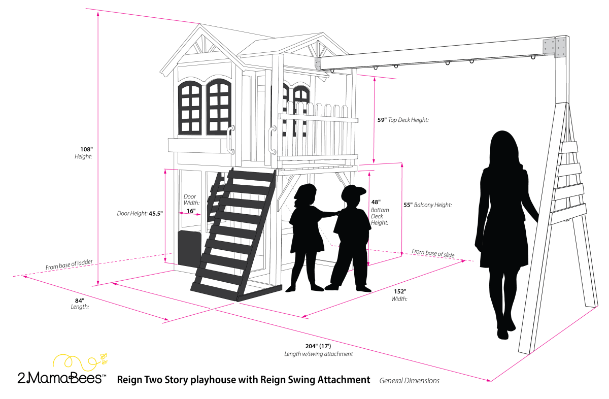 Farmhouse Designer 2 Story Playhouse - Smart Playrooms