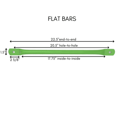 Flat monkey bars for playroom in vibrant green, perfect for indoor climbing adventures