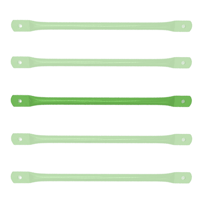 Set of green flat monkey bars for playroom, ideal for children's climbing and play activities