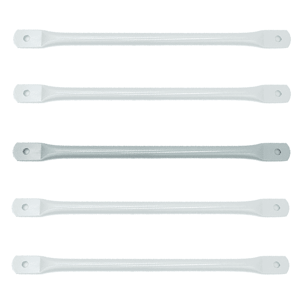 Set of five durable metal flat monkey bars for playroom with smooth finishes for safe climbing