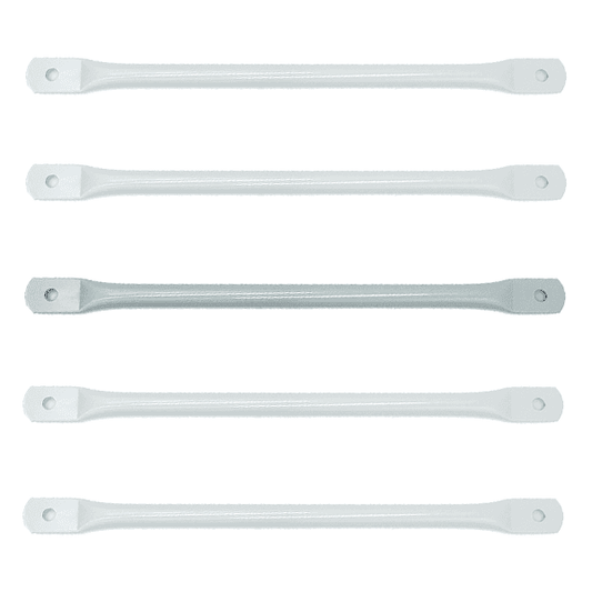 Set of five durable metal flat monkey bars for playroom with smooth finishes for safe climbing