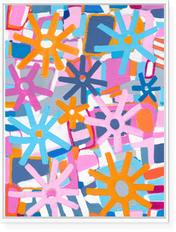 Flower Power Print Wallpaper for Kids Rooms | Colorful Retro Floral Wallpaper