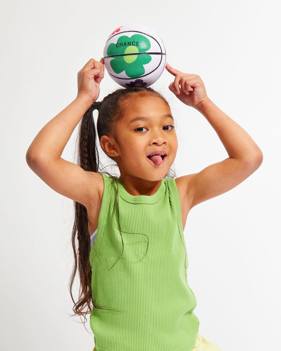 Flower Power Mini Leather Basketball - Smart Playrooms