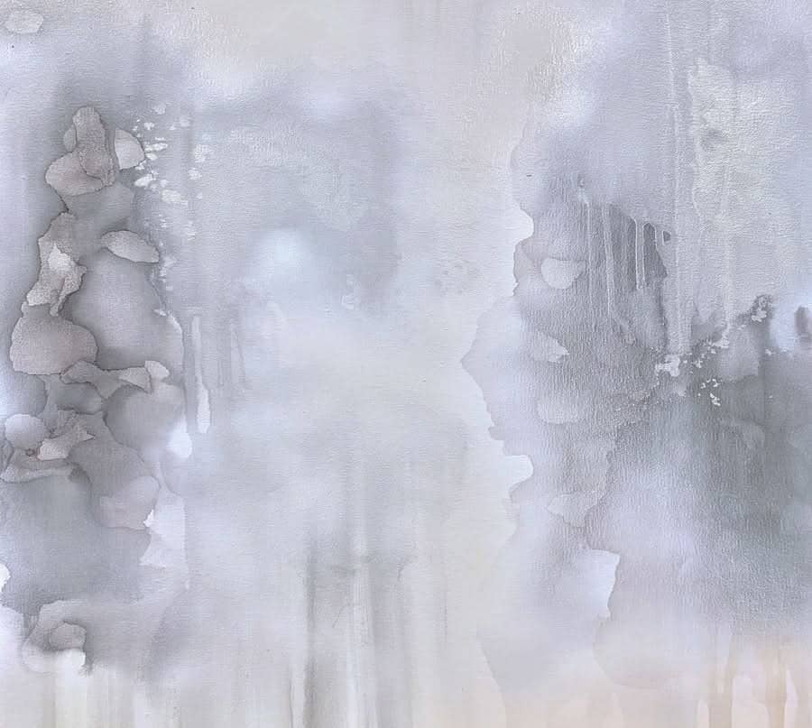 Foggy tides wallpaper for playroom featuring soft gray tones and abstract water patterns