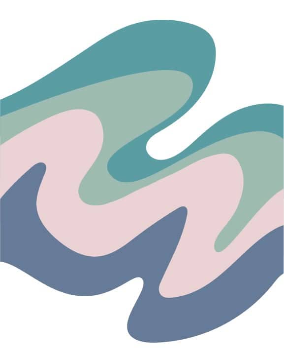 Sur La Mur groovy wave wall wallpaper in pastel colors for a modern and stylish decor