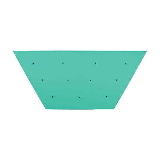 Elevate half-hex rock wall panel for kids in teal color with black climbing holds