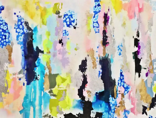 Vivian Ferne Hawaiian ice wallpaper for playrooms featuring vibrant abstract colors and playful patterns