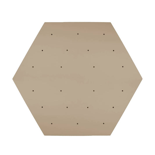 Hexagon rock wall panel for kids featuring multiple holds for climbing practice and active play