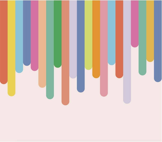 Colorful ice cream wallpaper for playroom featuring vibrant vertical stripes