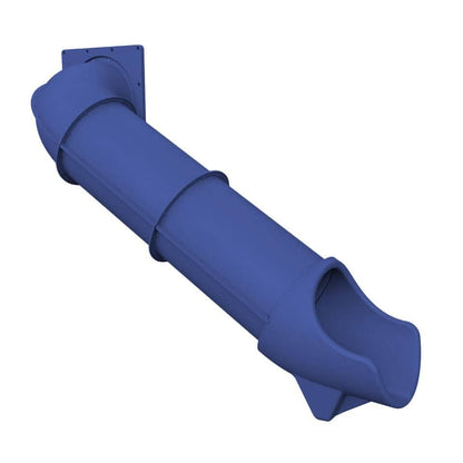 Dunrite indoor hook tube slide in blue, perfect for indoor play areas and recreational rooms