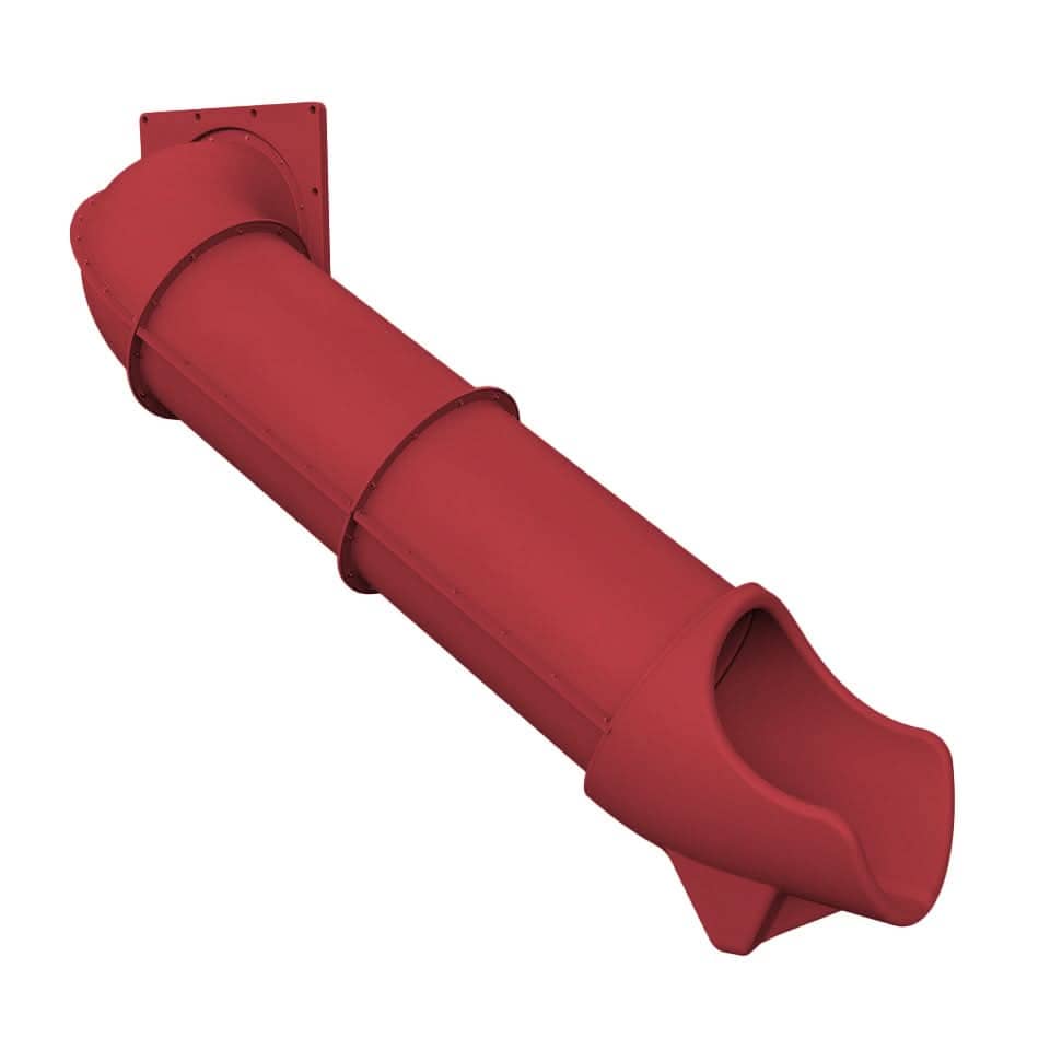 Dunrite indoor hook tube slide in red, perfect for indoor play areas and fun activities