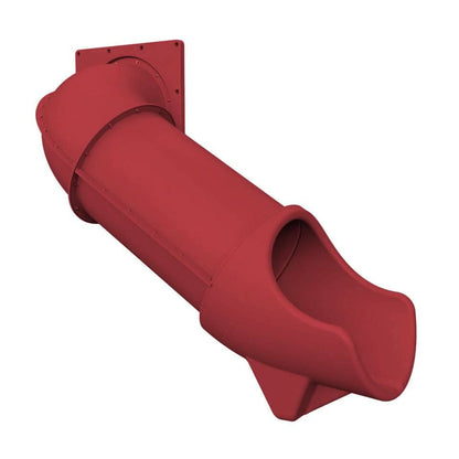 Dunrite indoor hook tube slide in red, perfect for playgrounds and fun indoor activities