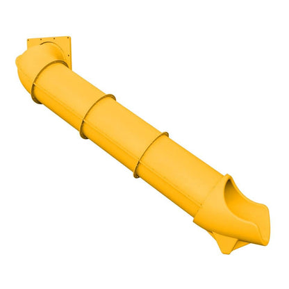 Dunrite indoor hook tube slide in vibrant yellow, perfect for fun indoor play areas and playgrounds